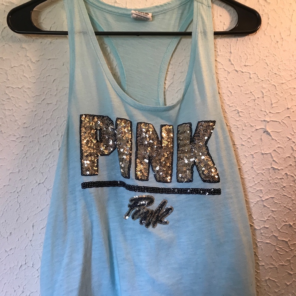 VS PINK sequin racer back tank top